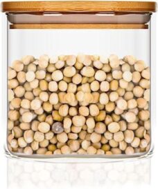 Klarstein vierkante voorraadpot - voedselveilig glas - bamboe deksel - luchtdicht en smaakneutraal - vaatwasserbestendig