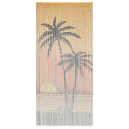Vliegengordijn van bamboe met opdruk - 90 x 200 cm - Palmboom