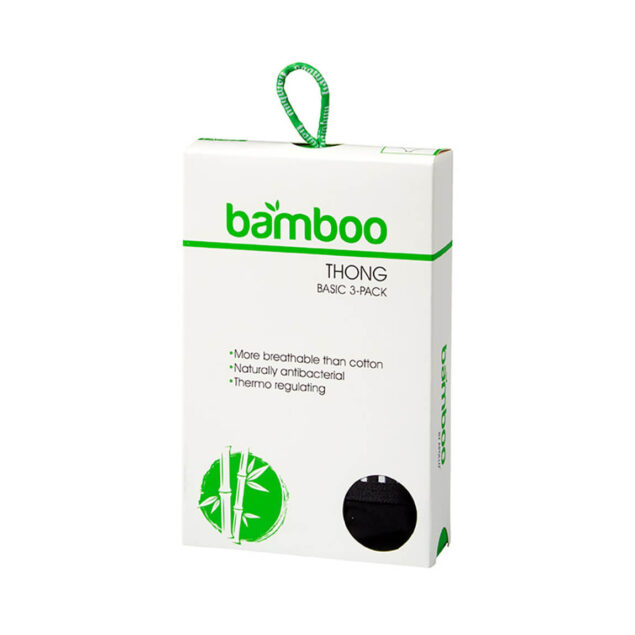 Bamboe string dames 3-pack - Zwart