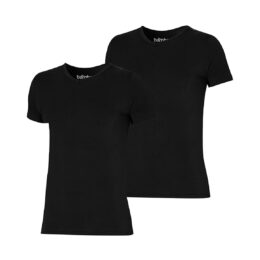 Bamboe v-hals t-shirt heren 2-pack - Zwart