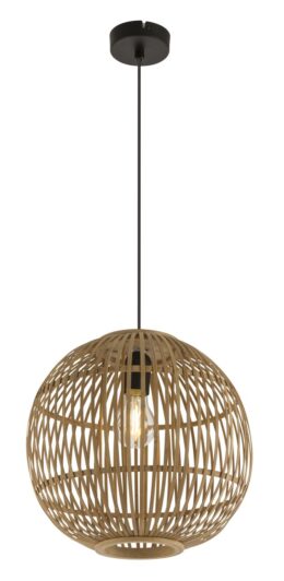 Bamboe hanglamp Hildegard - Bruin - Globo - Bamboebaas