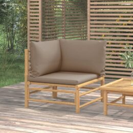 Bamboe loungeset - zelf samenstellen - horizontale spijlen - Hoekbank - Taupe