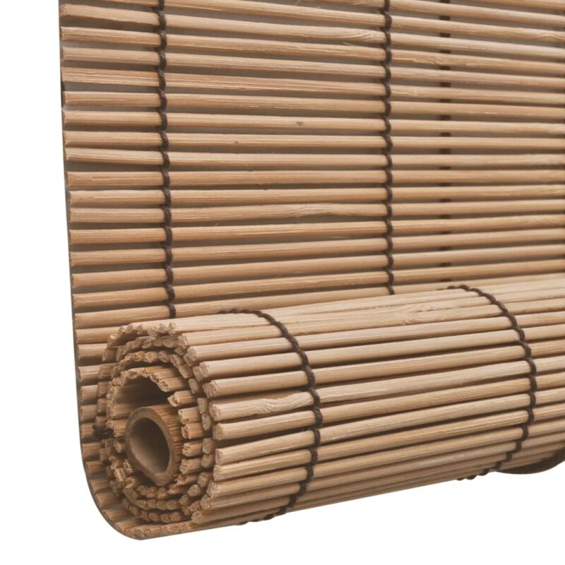 Bamboe rolgordijn dunne latjes - Bruin - Detail