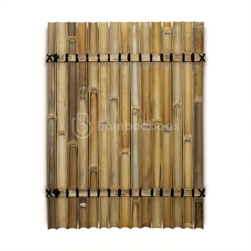 Bamboescherm halfrond - Donkerbruin - 90x120 cm - Achterkant