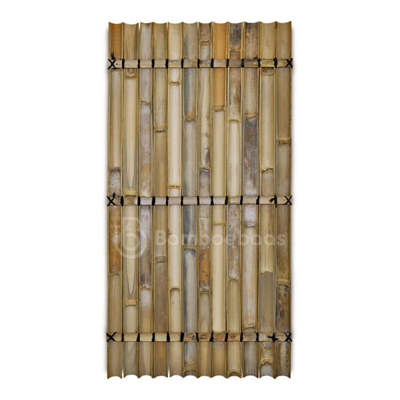 Bamboescherm halfrond - Naturel - 90x180 cm - Achterkant